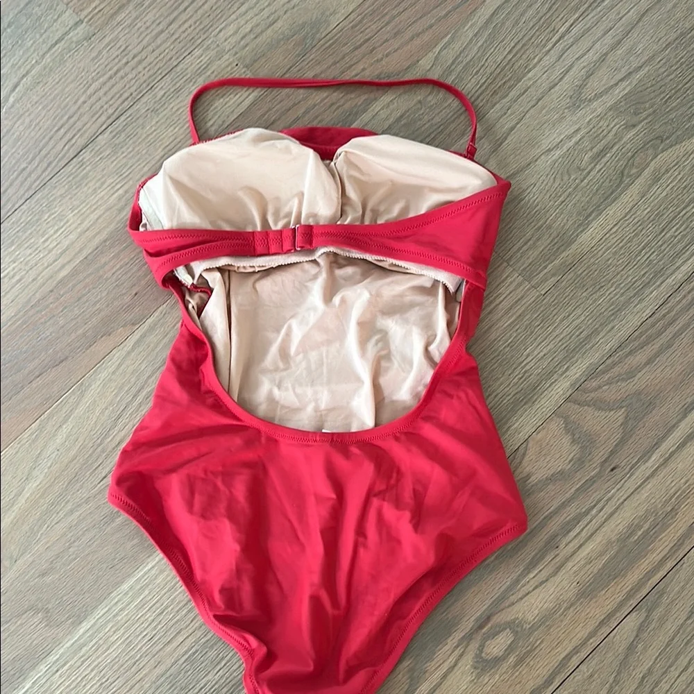 Red Strapless Swimsuit - Picture 2 of 4